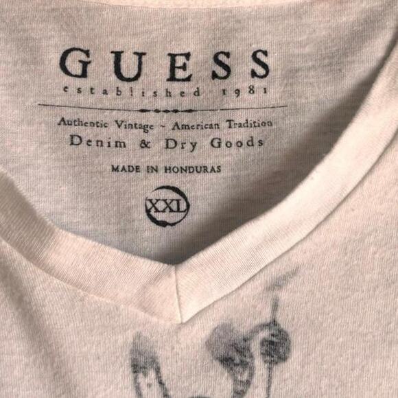 WHITE GUESS Y2K V-NECK SIZE XXL - Picture 4 of 5